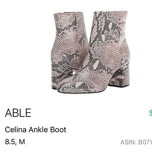 Snakeskin heeled boots from ethical company!